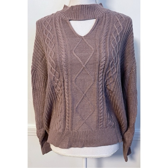 Steve Madden • Mauve Cutout Long Sleeve Sweater - Picture 1 of 5